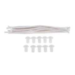 Round Braided Cotton Replacement Wick with Ceramic Holders for Oil Lamps