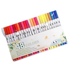 Dual Tip Brush Pens plastic fine liner making pen high lighter 48 colors