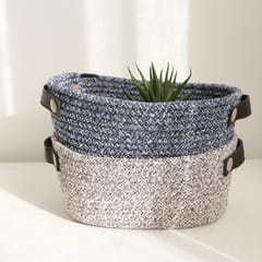 Large Cotton Rope Basket Woven Storage Basket for Baby Toys, Laundry Gray