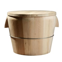 Japan Bargain Hangiri Wooden Sushi rice Mixing Bowl with Lid portable 21cm