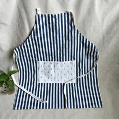 Japanese Navy Style Cotton and Linen Stripe Apron Kitchen Bib