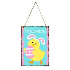 Happy Easter Hanging Ornament Spring Bunny Plaque Party Door Home Decoration