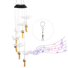 Solar Butterfly Wind Chime Solar Wind Chime Lamp Outdoor (Black)