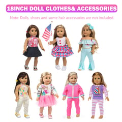 7set Girl Doll Clothes Gift for American 18 inch Doll (Multicolor)