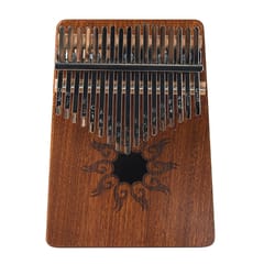 17-Tone Kalimba Thumb Piano Flame Pattern Pine Wood Musical (1 Set)