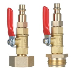 2Pcs Brass Winterize Blowout Adapters With Valve 1/4'' Male