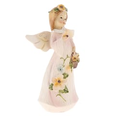 Delicate Resin Angel Figurine Desktop Decoration Garden Fairy Statues Pink