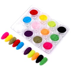 12 Color/Set Velvet Flocking Powder Decoration Velvet Nail Multicolor