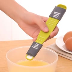 Double-Head Nine-Speed Adjustable Kitchen Measuring Spoon (Green)