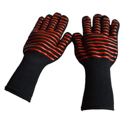 1 Pair Portable Silicone Anti-skidding High Temperature Resistance Cooking Baking Barbecue Gloves