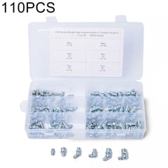110 PCS Straight and Angled Hydraulic Grease Zerk Fitting SAE Kit