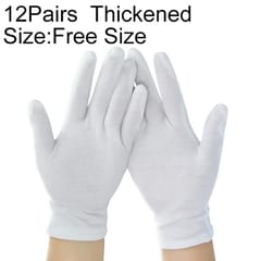 12 Pairs Pure Cotton Working Gloves, Thickened