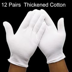 12 Pairs Pure Cotton Working Gloves?Thickened Cotton