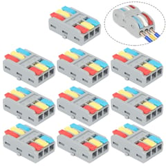 10 PCS LT-3 3 In 3 Out Colorful Quick Line Terminal Multi-Function Dismantling Wire Connection Terminal