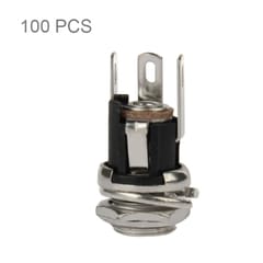 100 PCS DC-025M 5.5mm x 2.1mm DC Power Socket with Full Copper Nut