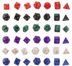 5 Set Creative RPG Game Dice Colorful Multicolor Dice Mixed DND Dice