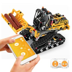 MoFun 13034 2.4GHz Remote Control DIY Assembly Electric Crawler Stunt Engineering Forklift Assembling Building Blocks Toys, Support APP Remote Control