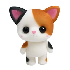 Little Cute PVC Flocking Animal Calico Cat Dolls Creative Gift Kids Toy, Size: 5.5*3.5*6.5cm (White)