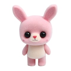 Little Cute PVC Flocking Animal Rabbit Dolls Creative Gift Kids Toy, Size: 5.5*3.5*7.7cm (Pink)