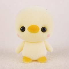 Little Cute PVC Flocking Animal Yellow Duck Dolls Creative Gift Kids Toy, Size: 4*4*5.5cm (Yellow)