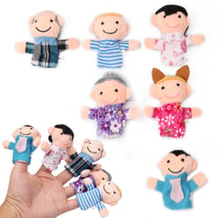 Cute Mini Happy Family Figure Plush Finger Puppets Toys