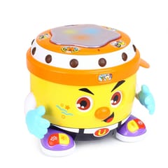 Baby Toy Party Drum Toy Children Music Lighting Learning Educational Toys (Yellow)