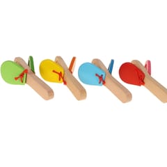 4 PCS Creative Wooden Castanets Clapper Children Early Education Music Toys, Random Color