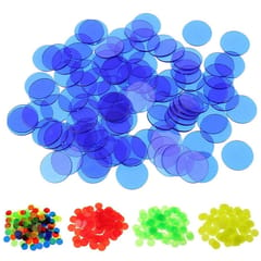 100 PCS Transparent Plastic Casino Poker Chips Bingo Tag Token Children Toys Gifts (Random Color Dlivery)