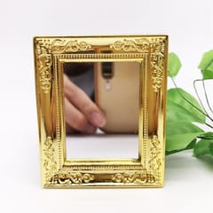 1:12 Mini House Toy Simulation Wall Mirror for Bedroom (Gold )