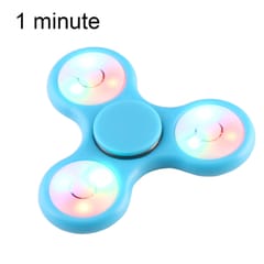 Glowing Fidget Spinner Toy Tri-Spinner Stress Reducer Anti-Anxiety Toy with RGB LED Light for Children and Adults, 1 Minutes Rotation Time, Steel Beads Bearing, Random Color Delivery