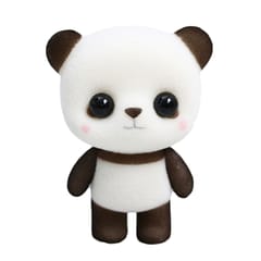 Little Cute PVC Flocking Animal Panda Dolls Birthday Gift Kids Toy, Size: 4.5*3.5*6cm (Black White)