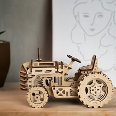 LK401 Tractor DIY Puzzle Jigsaw Toy 3D Wooden Crafts Decoration Clockwork Dynamic Model