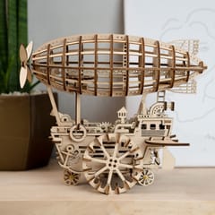 LK702 Airship DIY Puzzle Jigsaw Toy 3D Wooden Crafts Decoration Clockwork Dynamic Model