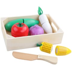 Children Play House Simulation Vegetable Fruit Cut Kitchen Toy Set