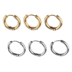 6Pcs 316L Stainless Steel Gold Silver Nose Ring Women Men Body Jewelry