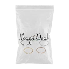 5 Pairs Assorted Color Stainless Steel C-Shaped Nose Ear Stud Ring