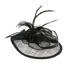 Retrp Style Women Fascinator Hat Mesh Flower Hair Clip Decoration Black