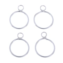1 Pack with 4 Pieces 925 Sterling Silver Earrings Hoop Circle