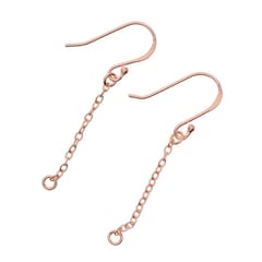 1 Pair 925 Sterling Silver Earrings Hook Ear wire with Chain