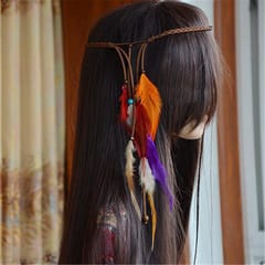 Behomian Feathers Gypsy Tassels Headband Hair Headpiece Festival Jewelry