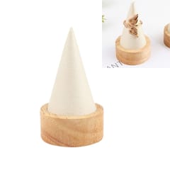 Circular Cone Log Rings Bracelets Jewelry Rack Storage Display Stand, Size: S (Beige)