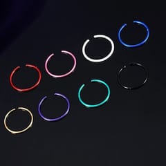 40 PCS Color Mixed titanium steel Fashion Nose Circle Rings, 0.35 US Size, Inner Diameter: 9 mm, Perimeter: 28 mm (Colour)