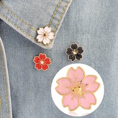 Sweet Cherry Blossom Brooch Drip Flower Collar Pin Badges Clothing Bags Accessories