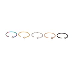 5pcs 0.8*10mm Stainless Steel Nose Rings Nose Hoop Nose (Multicolor)