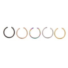5pcs 1*8mm Stainless Steel Nose Rings Nose Hoop Nose (Multicolor)