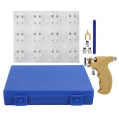 1Set Professional Steel Stainless Ear Piercing Gun Kit with (Gold)
