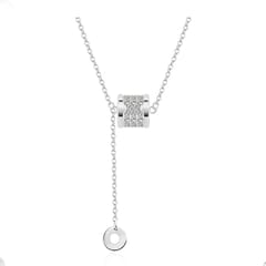 925 Sterling Silver Diamond Necklace Female Small Waist Jewelry