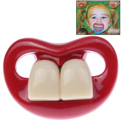 Safe Funny Two Front Teeth Silicone Baby Nipple (Red)