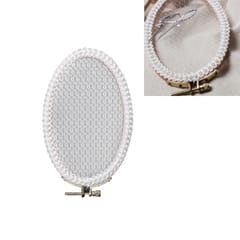 Oval Embroidery Shed Lace Pad Jewelry Rack Earrings Storage Display Stand, Light Yarn Pearl Version, Size: S (Wood)