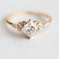 Geometric Square Rings for Women Wedding Rhinestone Finger Rings Charm Jewelry